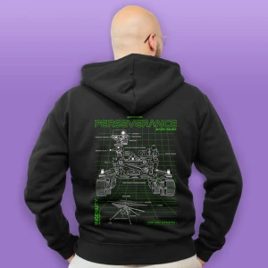 Perseverance / Ingenuity - rozpinana czarna bluza męska z kapturem [ACID GREEN EDITION] [CRAZY PROMO]