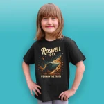Roswell - We Know The Truth - czarna koszulka dziecięca 